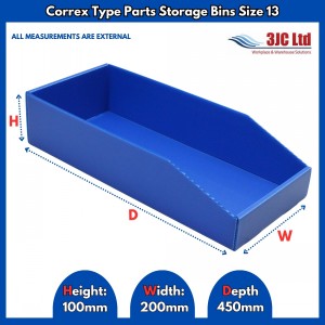 Correx Type Parts Storage Bins Size 13